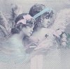 2 Paper Napkins Flower Angels