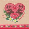 4 Serviettes papier Coeur de Noël