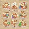 2 Paper Napkins Christmas Foxies