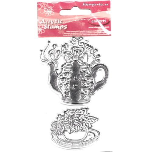 2 Acrylic Stamps Tea Time