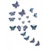 18 Patch Tissu Papillon Bleu&Argent