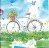 4 Paper Napkins Watercolor Bicycle