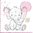 4 Paper Napkins Baby Elephant with Pink Balloon