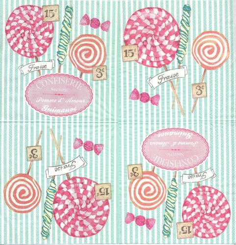 3 Paper Napkins Cocktail Candy Marshmallow