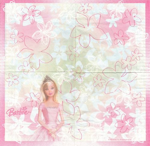 4 Paper Napkins Barbie whishes