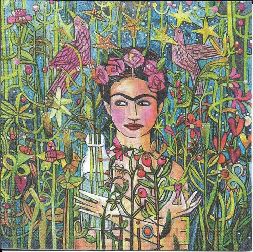 2 Serviettes papier Frida Kahlo Jardin