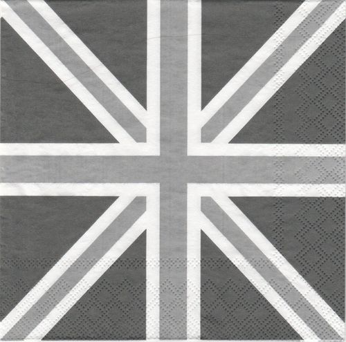 2 Paper Napkins Union Jack Flag Grey