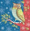 4 Paper Napkins Winter Owl