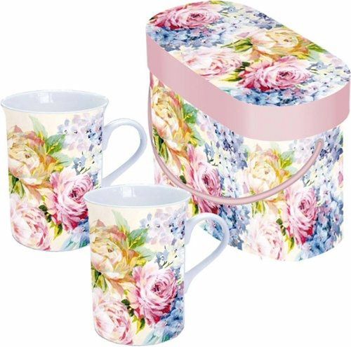 Fleurs Set 2 mugs Boite cadeau