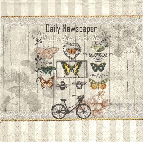 2 Paper Napkins Daily Newspaper