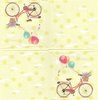 2 Paper Napkins bicycle with Ballons