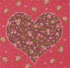 2 Paper Napkins Heart of Flowers