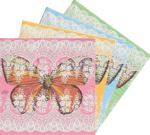 2 Paper Napkins Lacy Butterfly