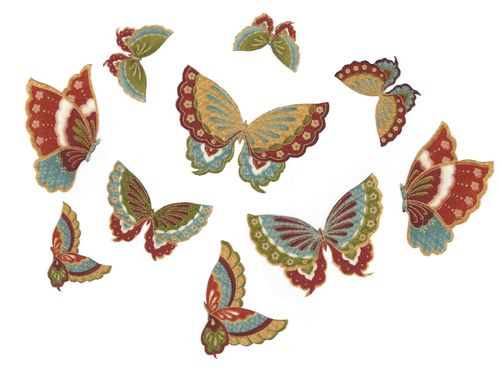 10 Iron-on patch Butterflies Gold