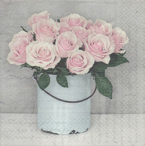 Paper Napkins Bucket with Roses