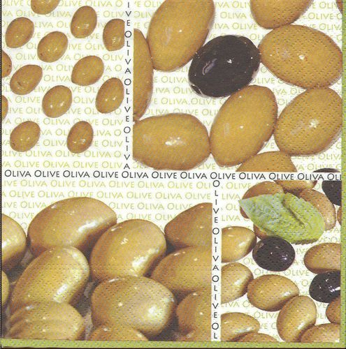 4 Serviettes papier Olives