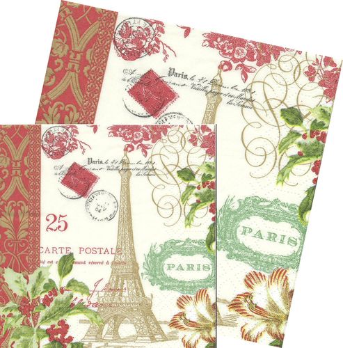 Serviettes papier Paris en Hiver
