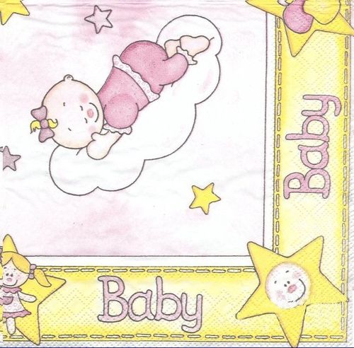 2 Paper Napkins Baby Girl