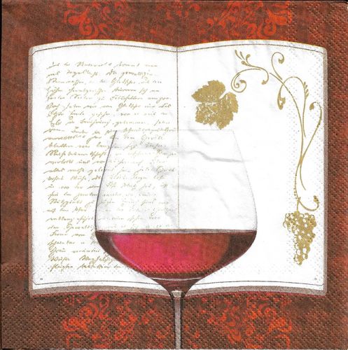 4 Serviettes papier Vin Rouge