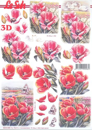 Feuille 3D 8215.545 Fleurs Tulipes