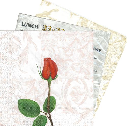 2 Serviettes papier Rose Romantique