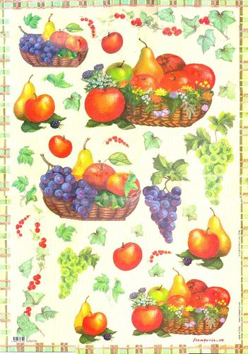 Papier de découpage Panier de fruits Pomme DFG249