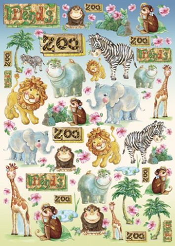 Papier de découpage Zoo Lion Girafe zèbre DFG299