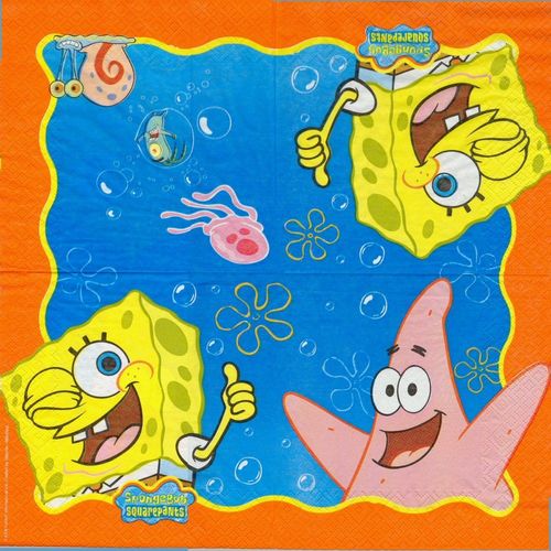 2 Paper Napkins SpongeBob
