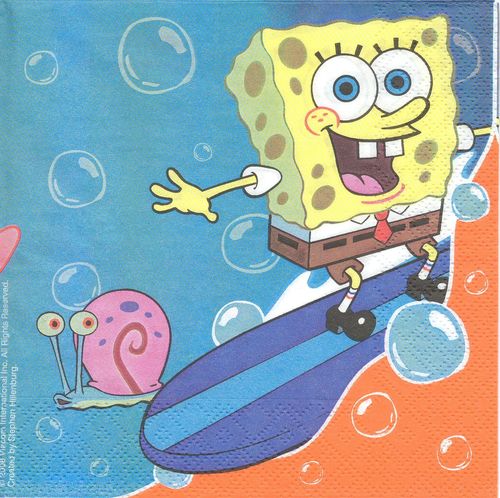 2 Paper Napkins Sponge Surfing
