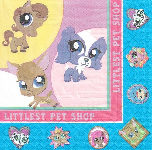 4 Serviettes papier Littlest Pet Shop