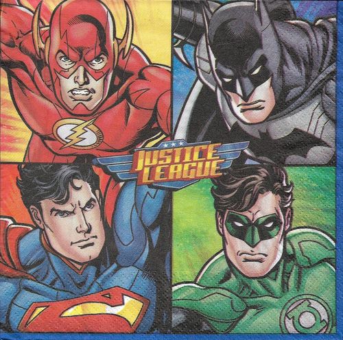 2 Serviettes papier Justice League