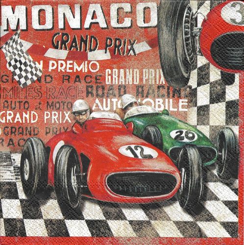 2 Serviettes papier Grand Prix Monaco
