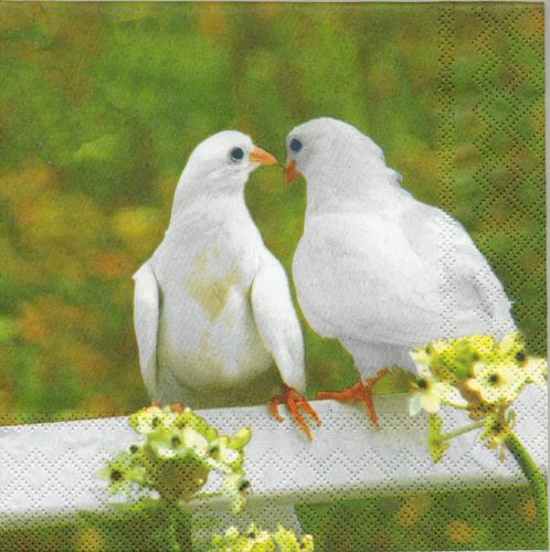 4 Paper Napkins Wedding Doves