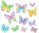 11 Iron-on patch Butterflies Glitter