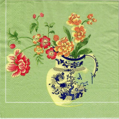 2 Paper Napkins Vase of Flowers