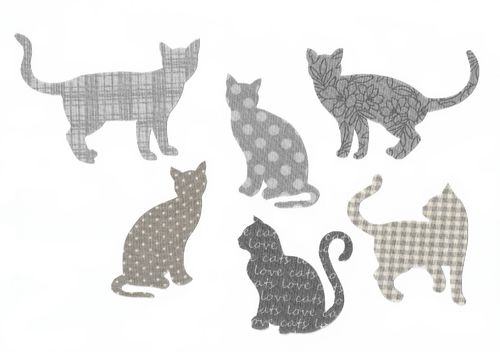6 Iron-on patch Cats
