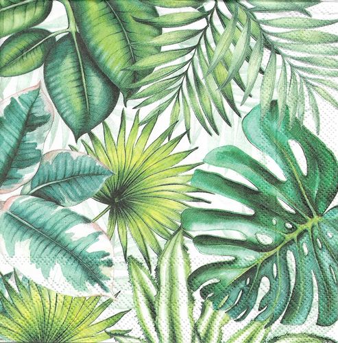2 Paper Napkins Tropical Leaves