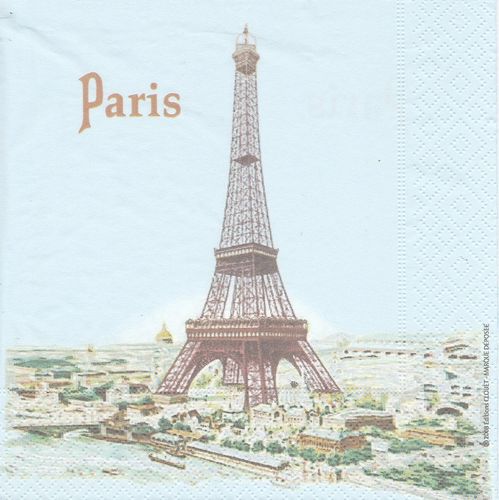 2 Serviettes papie Paris Tour Eiffel
