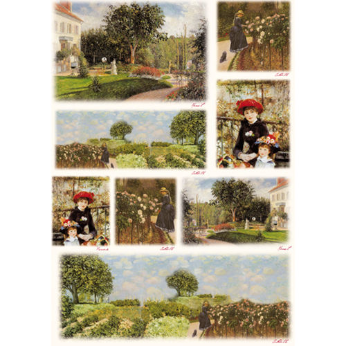 Papier de découpage Renoir Caillebotte Jardin DFG328 DFG328