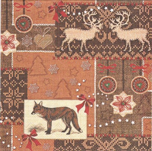 4 Paper Napkins Fox and fabric