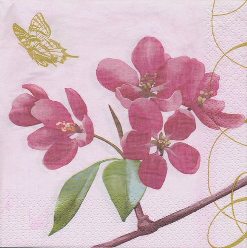 4 Serviettes papier Fleurs de cerisier