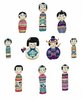10 Iron-on patch Oriental Dolls
