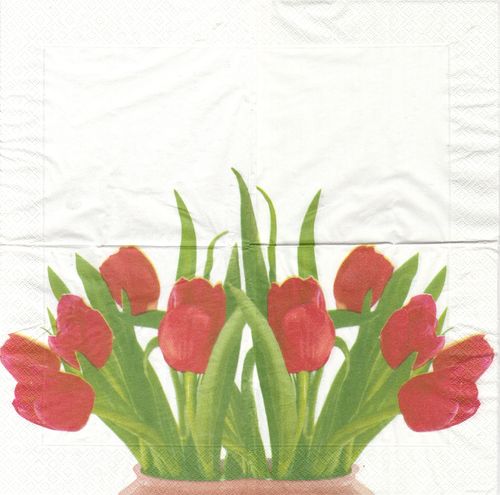 4 Serviettes Papier Tulipes