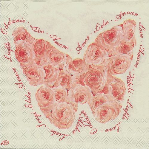 2 Paper Napkins Heart of Roses
