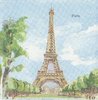 4 Serviettes papier Paris Monuments