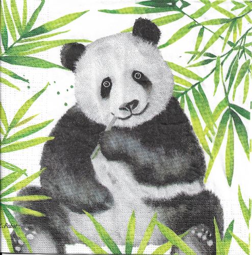 2 Serviettes papier Panda Tropiques