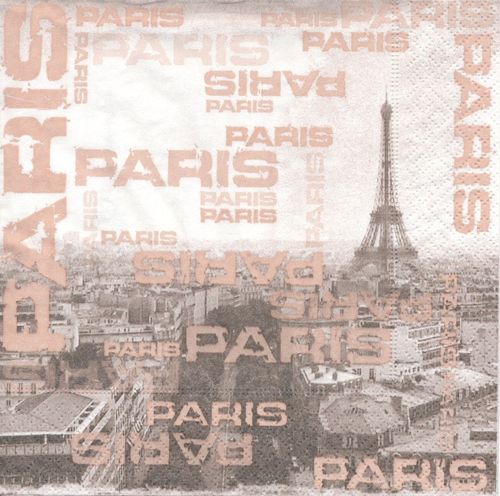4 Serviettes papier Paris ville de l'amour