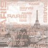 4 Serviettes papier Paris Amour