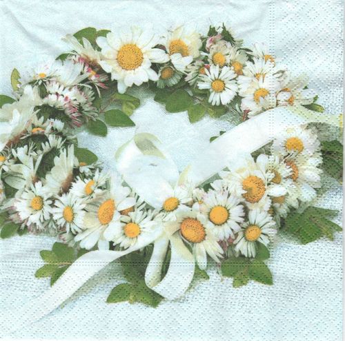 2 Paper Napkins Daisy Wreath