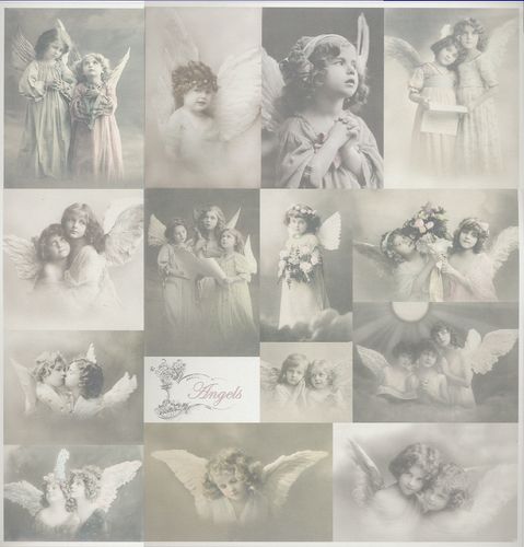 Scrapbooking Sheet Angels Sagen Vintage